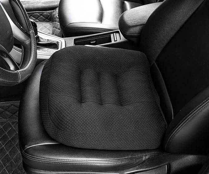Car Booster Seat Cushion, Car Booster Cushion Office Mat, Car Seat Pad Heightening Height Boost Mat Portable Breathable Mesh, Ideal for Car Office,Home, Used All The Year, Black 15.7x15.7x4.7inch