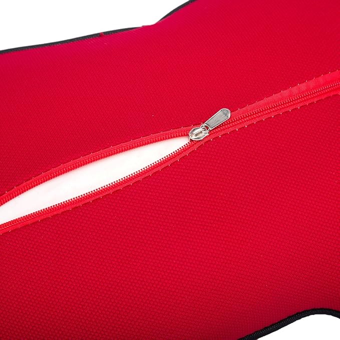 Car Neck Support Pillow for Driving, Car Seat Headrest Pillow with Soft Memory Foam (Red)