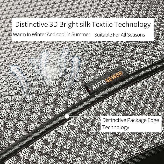 Auto Newer Breathable Universal Four Seasons Car Seat Covers, Luxury Include Front Car Seat Protector and RearCar Seat Cushion,Compatible with 95% Vehicles， Fit for Cars Truck SUV (Grey,3PCS)