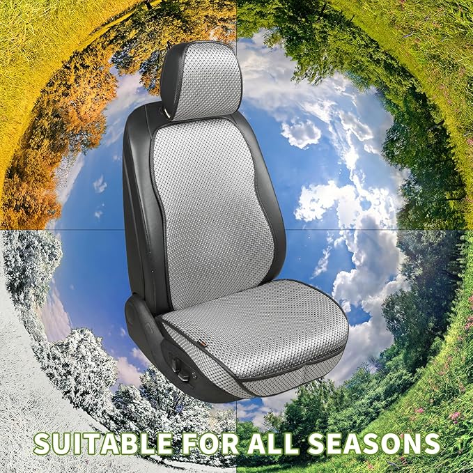 Auto Newer Car Seat Cover,Breathable Front Car Seat Cushion,Comfortable Car Seat Protector,Anti-Slip and Full Wrap Driver Car Seat Protector with Storage Pocket,Universal All Seasons(Gray,2PCS)