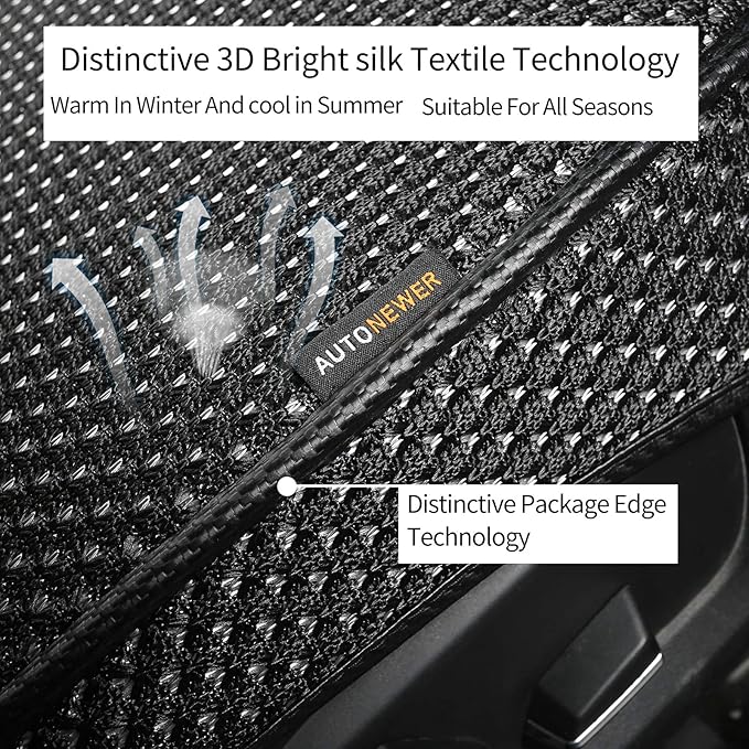 Auto Newer Luxury Breathable Car Seat Cover Fit Four Seasons, Universal Front of Car Seat Cushions, Bottom Seat Covers of Full Wrapped Edge,Universal Fit for 95% Cars,SUV(Black+Grey，2PCS)