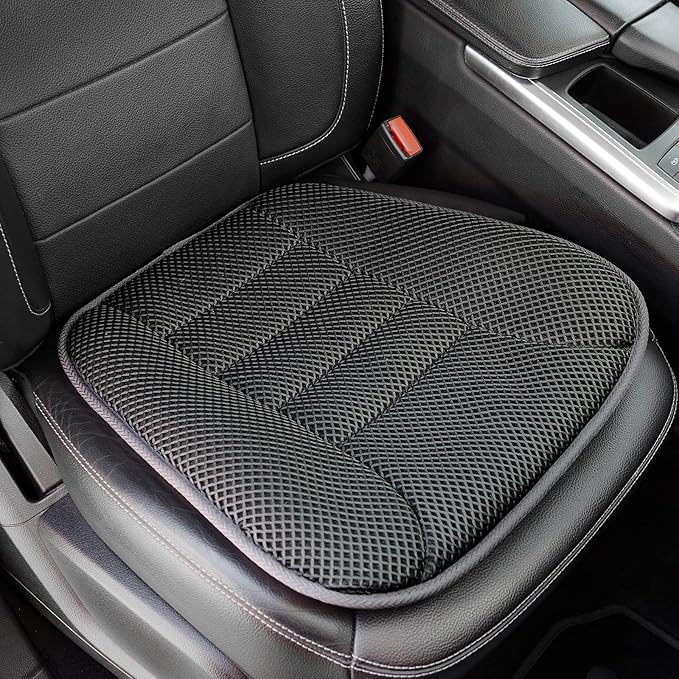 AEROiVi Car Seat Cushion for Driving, Breathable 3D Air Mesh, Non-Slip Bottom, Comfort Car Seat Protector, Car Seat Pad Also Works with Truck and Office Chair Home