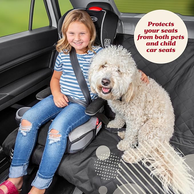 Lusso Gear Dog Car Seat Cover - Waterproof & Non-Slip Seat Protector - Universal Fit Truck & SUV Covers - Quick Install & Machine Washable Travel Accessory for Dogs - Black, Oxford Fabric