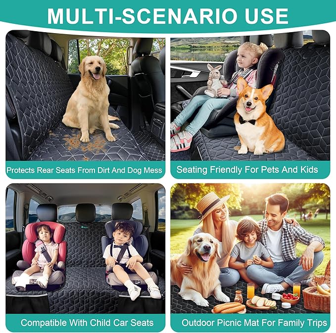 Dog Car Seat Covers for Back Seat,Waterproof Pet Bench Seat Covers for Trucks Ford f150/Ram1500/Nissan Frontier/Toyota Tacoma/GMC Canyon/Silverado Scratch Nonslip Truck Seat Cover for Dogs