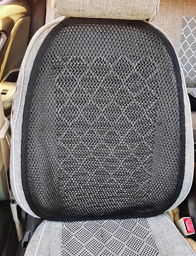 acdiac Summer Cool 3D Air Mesh Breathable Vented Car Seat Cushion Pad Set,Universal Auto Back Cooling Ventilated Seat Cover for Car SUV Truck Van Pickup (Black, 1 Pack seat pad +1 Pack Back Cushion)