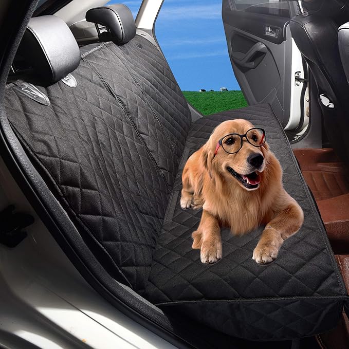 Dog Seat Cover, 100% Waterproof Bench Seat Cover Protector Scratch Proof Nonslip Durable Soft Pet Back Seat Covers for Cars Trucks & SUV
